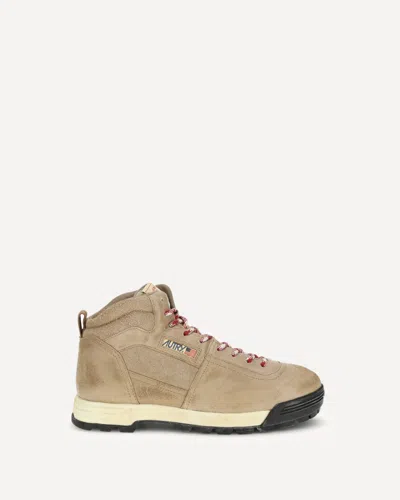 Autry Beige Rubber Lace-up Boots In Multi