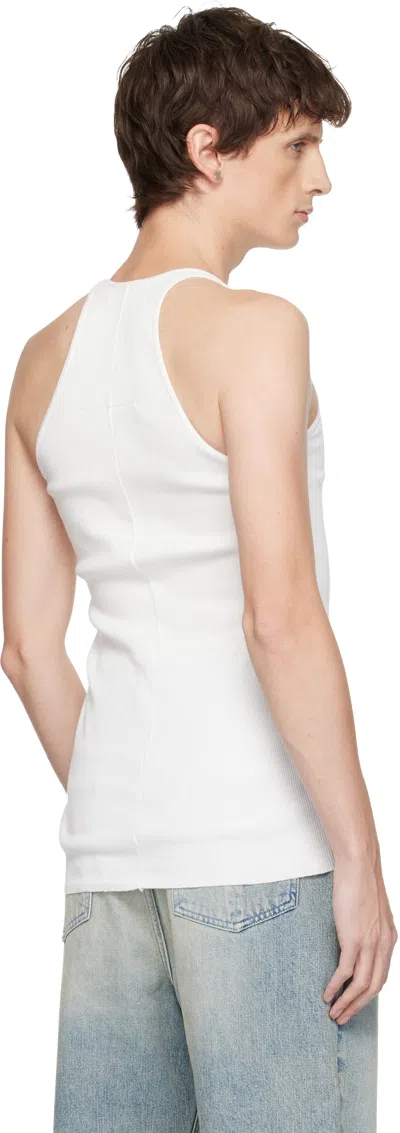 Matieres Feacales White Cross Seam Knit Tank Top