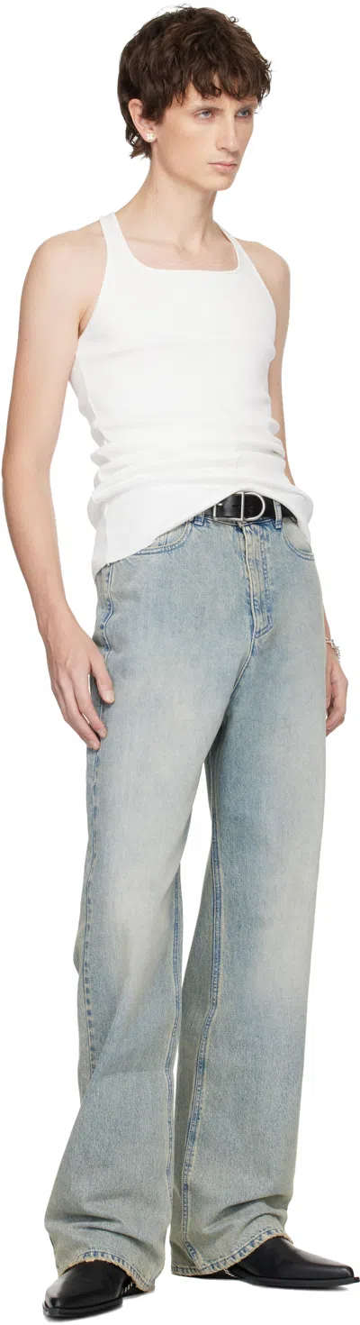 Matieres Feacales White Cross Seam Knit Tank Top