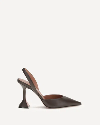Amina Muaddi Women Holli 95mm Pointed Slingback Pumps In Brown