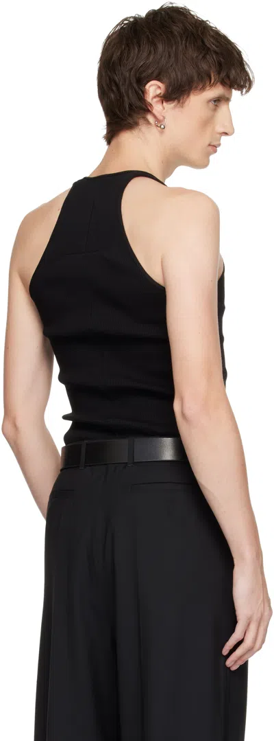 Matieres Feacales Black Cross Seam Knit Tank Top