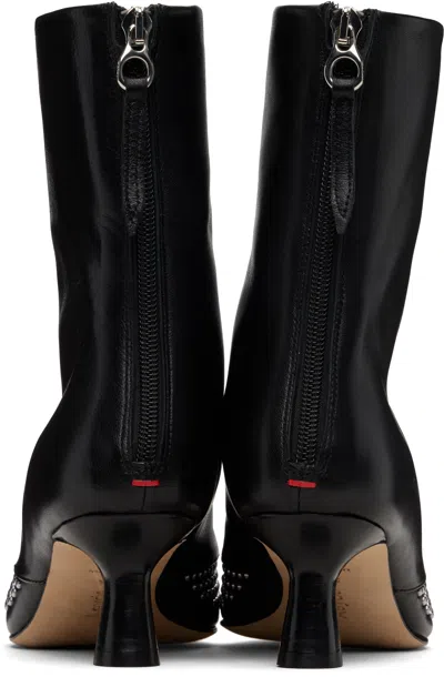 Aeyde Black Sila Mini Stud Leather Boots In Black