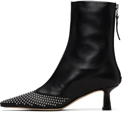 Aeyde Black Sila Mini Stud Leather Boots In Black