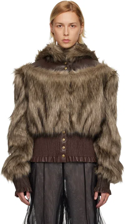 Nicklas Skovgaard Ssense Exclusive Brown Joan Leather Jacket In Brown