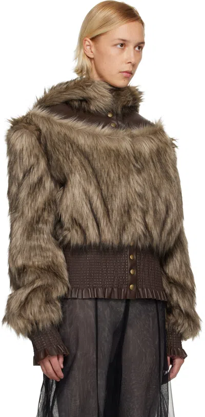 Nicklas Skovgaard Ssense Exclusive Brown Joan Leather Jacket In Brown