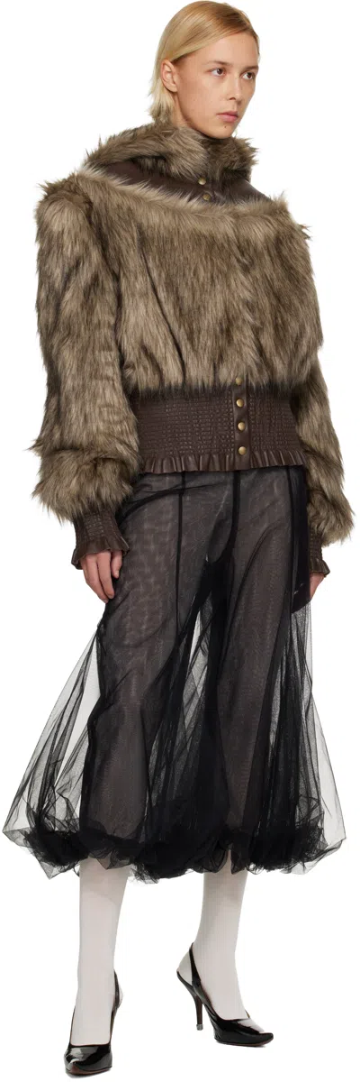 Nicklas Skovgaard Ssense Exclusive Brown Joan Leather Jacket In Brown