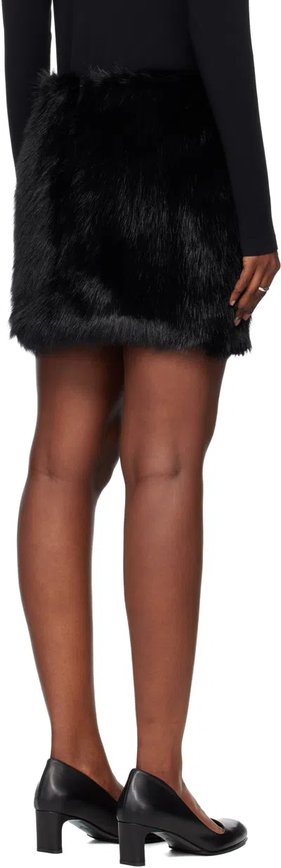 Tonywack Black Faux-fur Miniskirt In Black