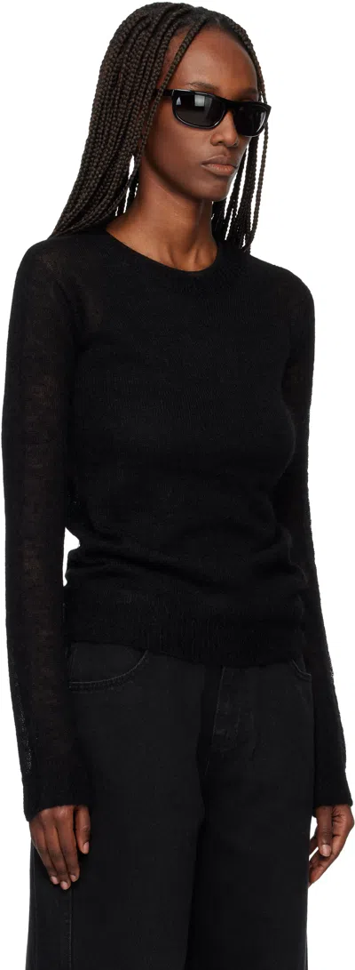 Tonywack Black Light Weight Mohair Sweater In Black