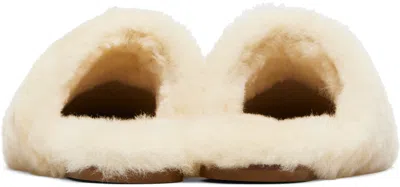 Aeyde Off-white Rega Shearling Slippers In White