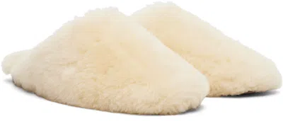 Aeyde Off-white Rega Shearling Slippers In White