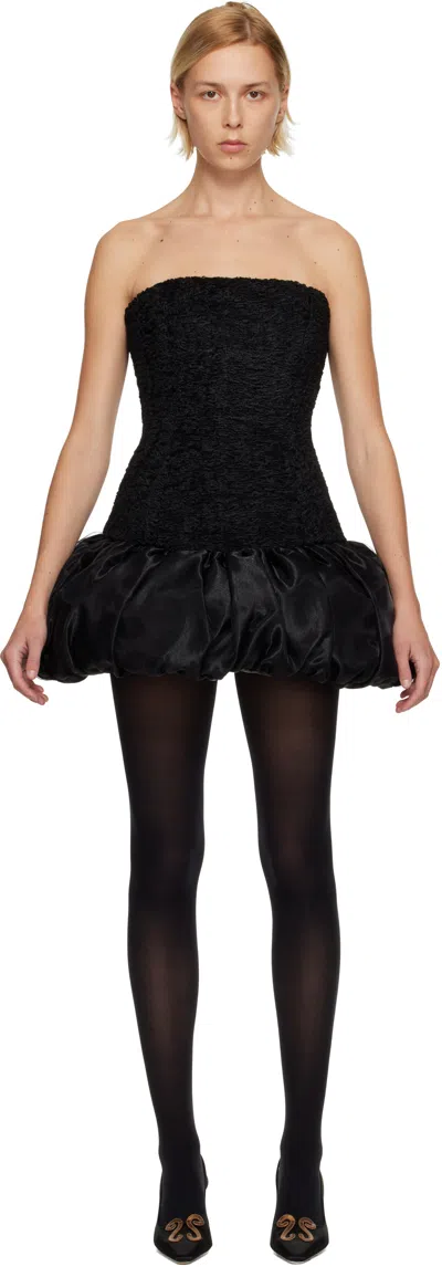 Nicklas Skovgaard Ssense Exclusive Black Flora Minidress In Black