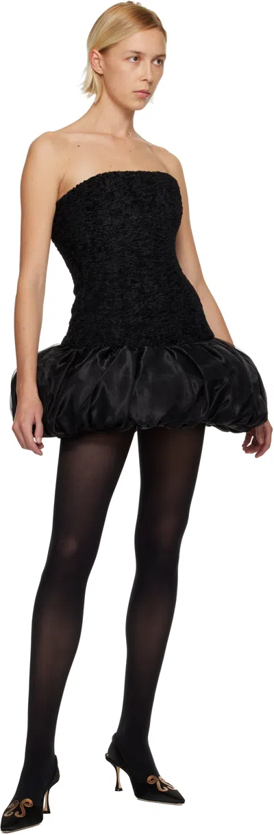 Nicklas Skovgaard Ssense Exclusive Black Flora Minidress In Black