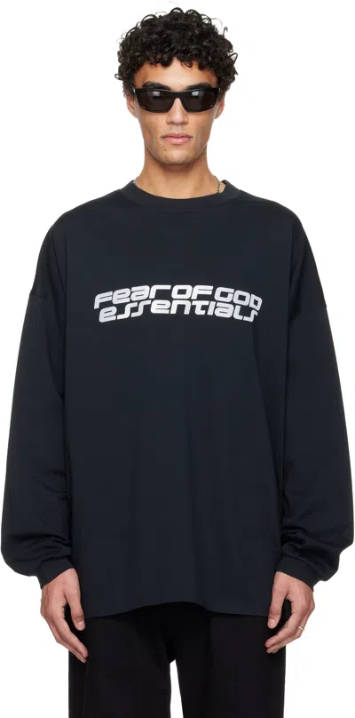Essentials Black Holiday Ponte 90s Long Sleeve T-shirt In Multi