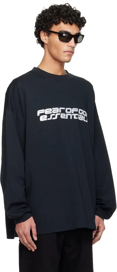 Essentials Black Holiday Ponte 90s Long Sleeve T-shirt In Multi