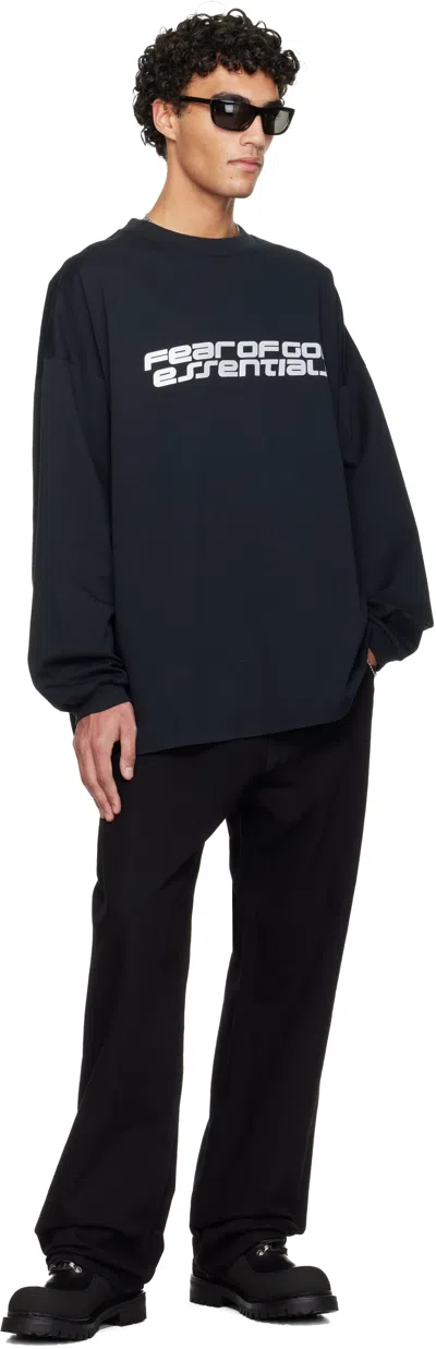 Essentials Black Holiday Ponte 90s Long Sleeve T-shirt In Multi
