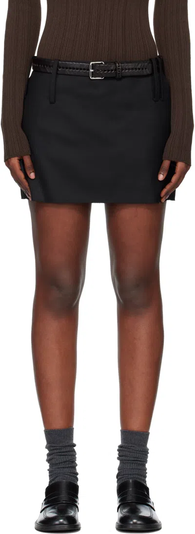 Tonywack Black Distressed Wool Skort In Black