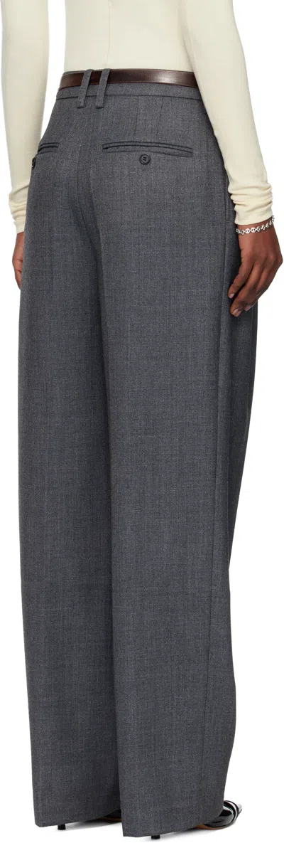 Tonywack Gray Pleated Wool Tailored Trousers In Animal Print