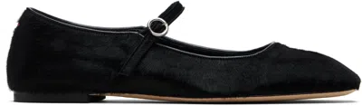Aeyde Black Uma Ponyhair Mary-jane Ballerina Flats In Black