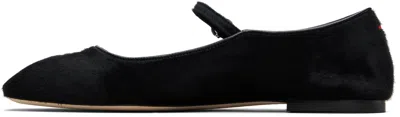 Aeyde Black Uma Ponyhair Mary-jane Ballerina Flats In Black