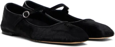 Aeyde Black Uma Ponyhair Mary-jane Ballerina Flats In Black