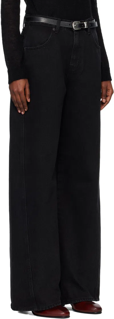 Tonywack Black Wide-leg Cotton Work Trousers In Multi