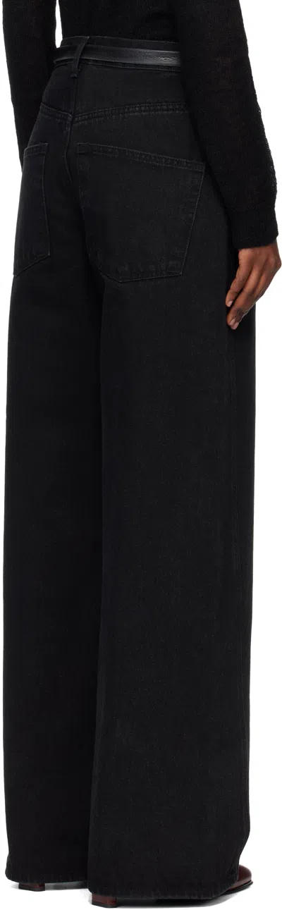 Tonywack Black Wide-leg Cotton Work Trousers In Multi