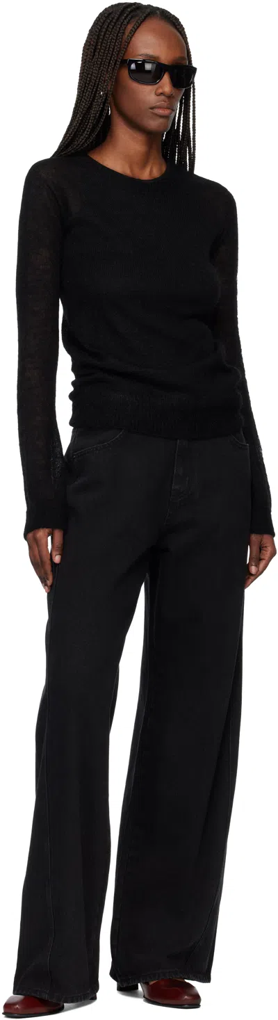 Tonywack Black Wide-leg Cotton Work Trousers In Multi