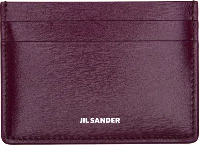 Jil Sander Burgundy Credit Card Holder
