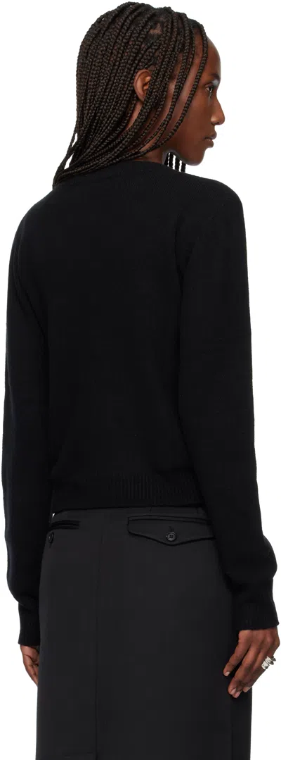 Tonywack Black Cropped V-neck Wool Sweater In Black