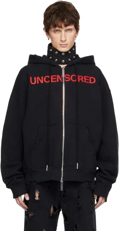 Matieres Feacales Black 'uncensored' Knit Hoodie