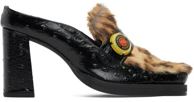 Martine Rose Black Champagne Cap Square Toe Heels In Multi