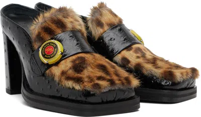 Martine Rose Black Champagne Cap Square Toe Heels In Multi