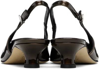 Aeyde Brown Catrina Patent Leather Heels In Black