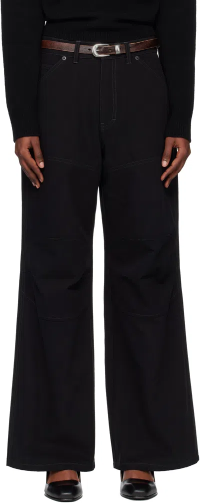 Tonywack Black Oversized Wide-leg Denim Jeans In Black