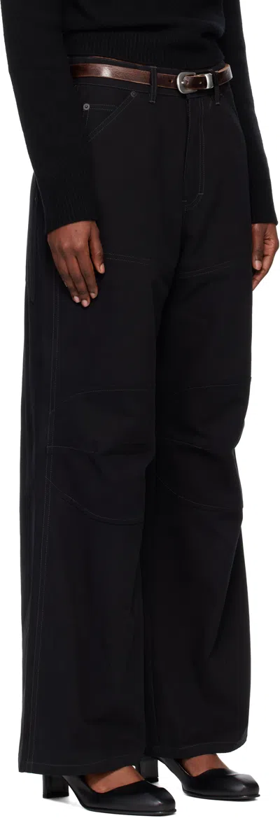 Tonywack Black Oversized Wide-leg Denim Jeans In Black