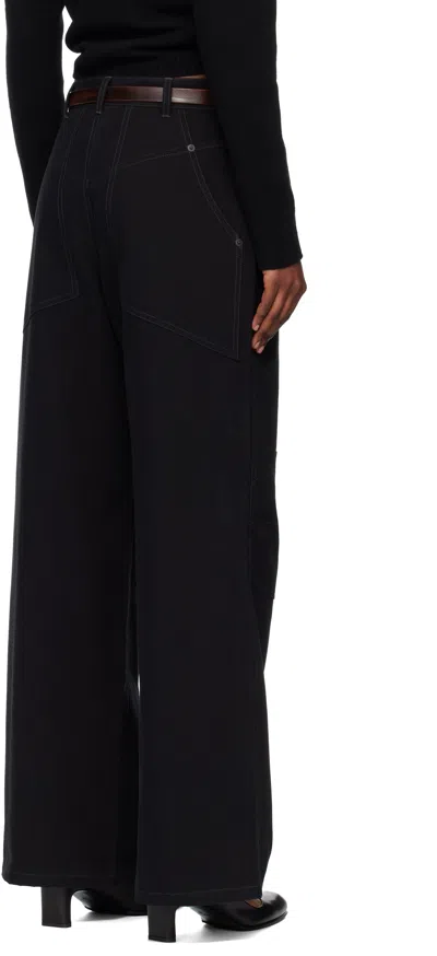 Tonywack Black Oversized Wide-leg Denim Jeans In Black