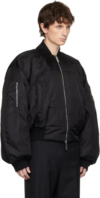 Matieres Feacales Black Nylon Skinhead Bomber Jacket