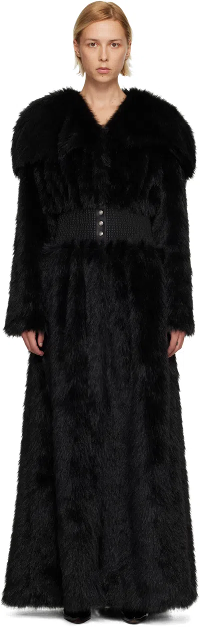 Nicklas Skovgaard Ssense Exclusive Black Lily Faux-fur Coat In Black