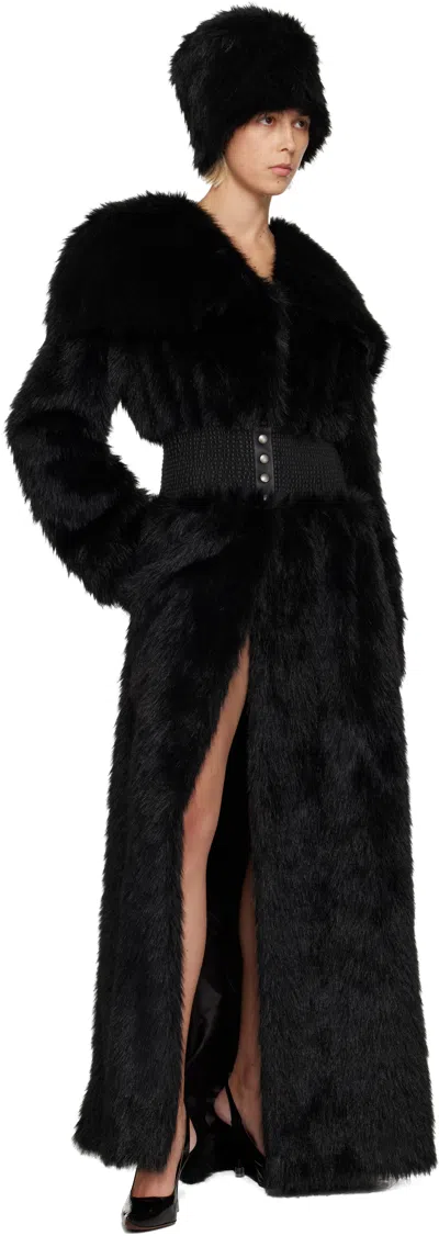 Nicklas Skovgaard Ssense Exclusive Black Lily Faux-fur Coat In Black