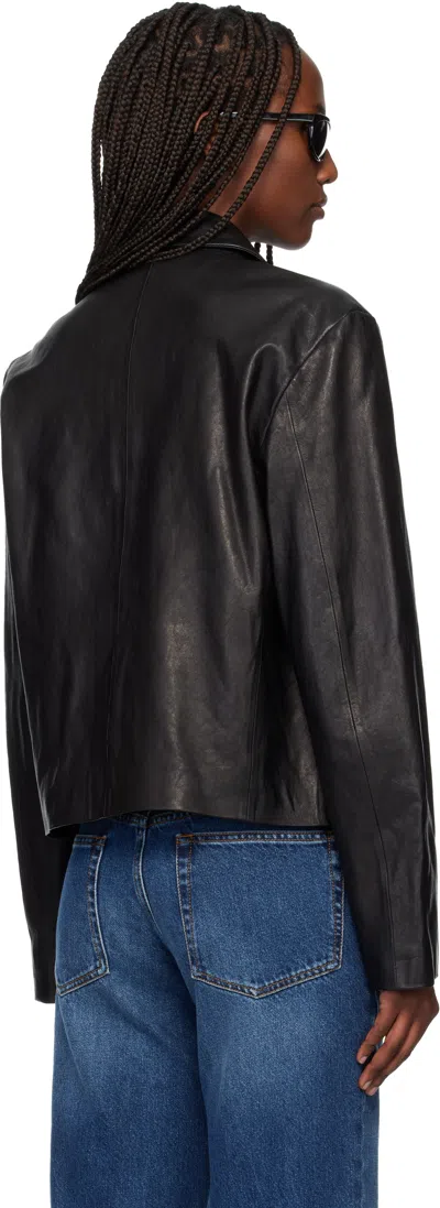 Tonywack Black Vegetable Tanned Lamb Leather Jacket In Black