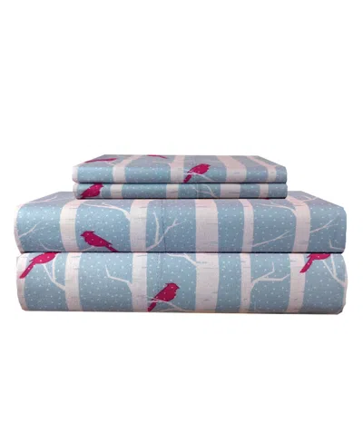 Shavel Micro Flannel Printed 3-pc. Sheet Set, Twin In Blue