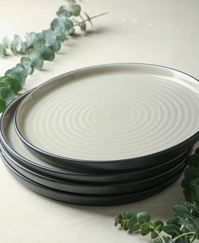 Stone Lain Elica Stoneware 24-piece Dinnerware Set In Black