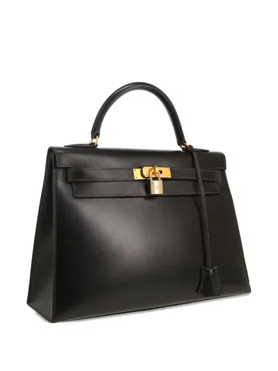 Pre-owned Hermes 1993 Kelly 32 Removable-handle Handbag In Black