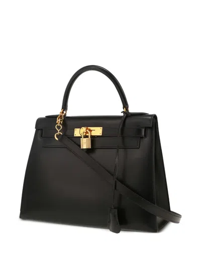 Pre-owned Hermes 1988 Kelly 28 Removable-strap Tote Bag In Black