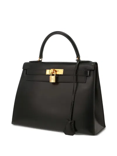 Pre-owned Hermes 1988 Kelly 28 Removable-strap Tote Bag In Black