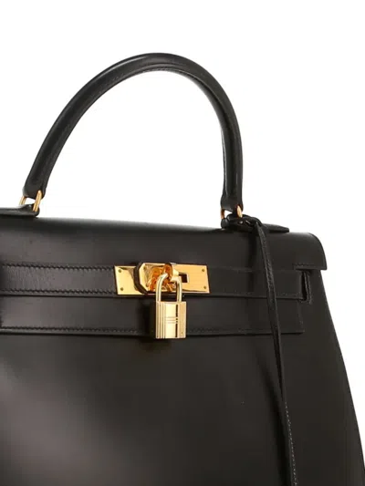 Pre-owned Hermes 1988 Kelly 28 Removable-strap Tote Bag In Black