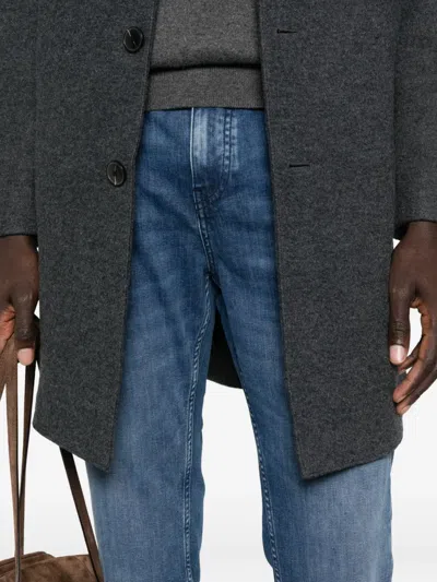 Hugo Boss Zip Jeans In Blue