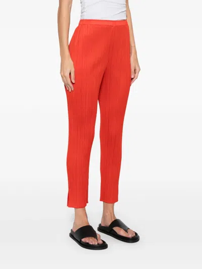 Issey Miyake July Pleated Straighttrousers In Multi