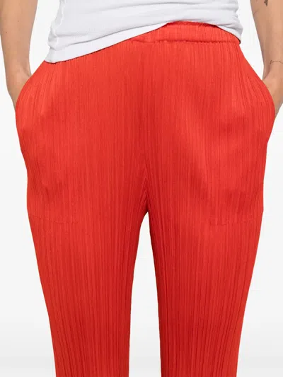 Issey Miyake July Pleated Straighttrousers In Multi