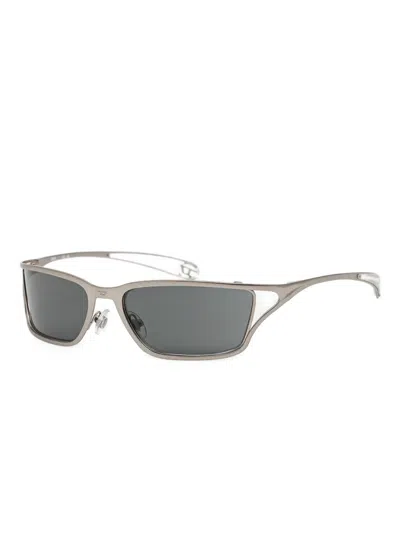 Diesel Rectangle-frame Sunglasses In Silver